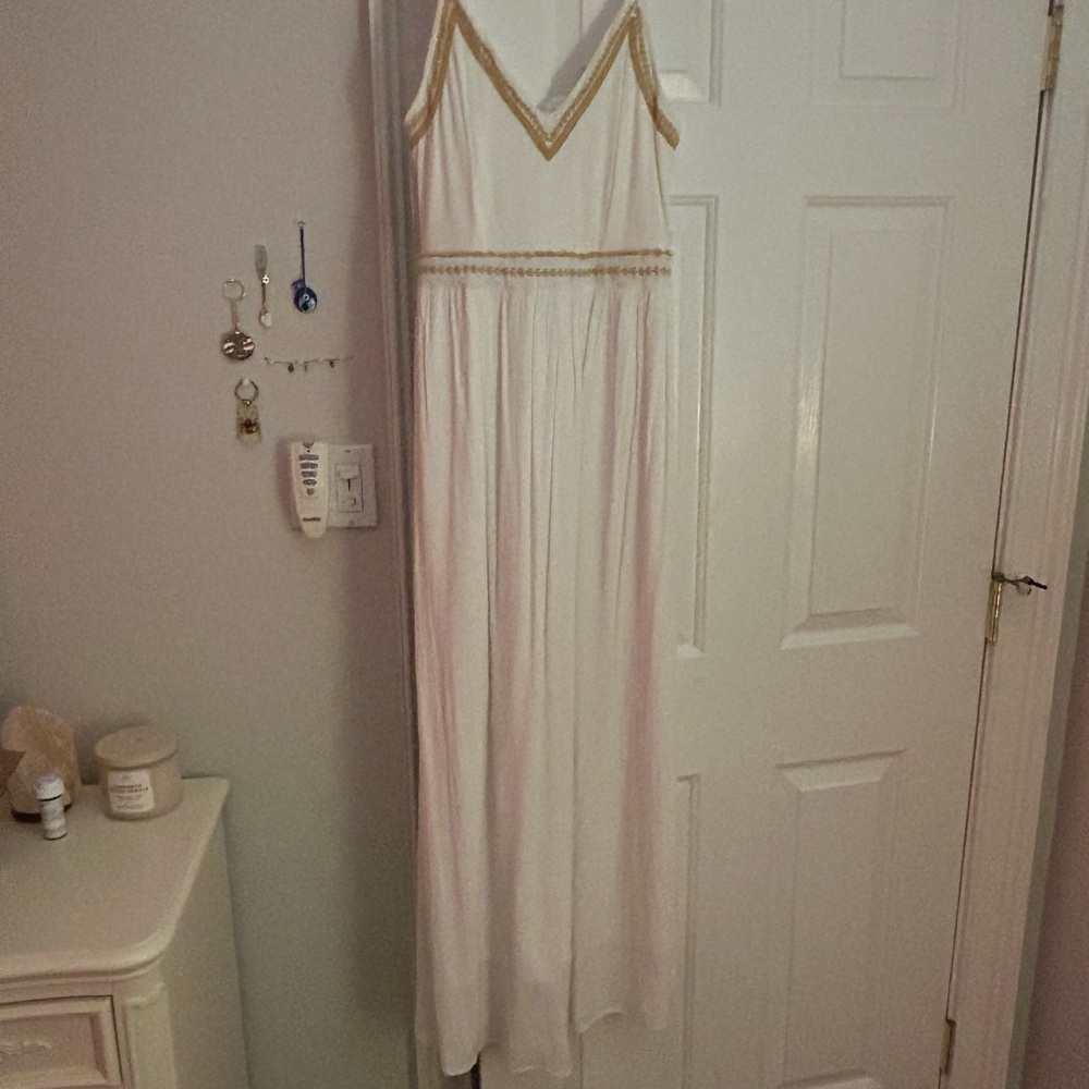 Japna White and Gold Maxi Dress